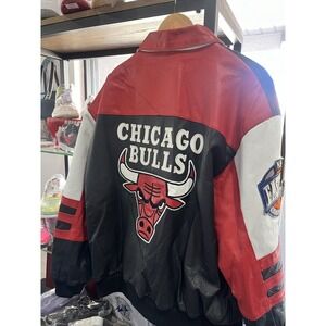 Vintage Jeff Hamilton 90s Chicago Bulls Leather Eastern Conference Jacket XL